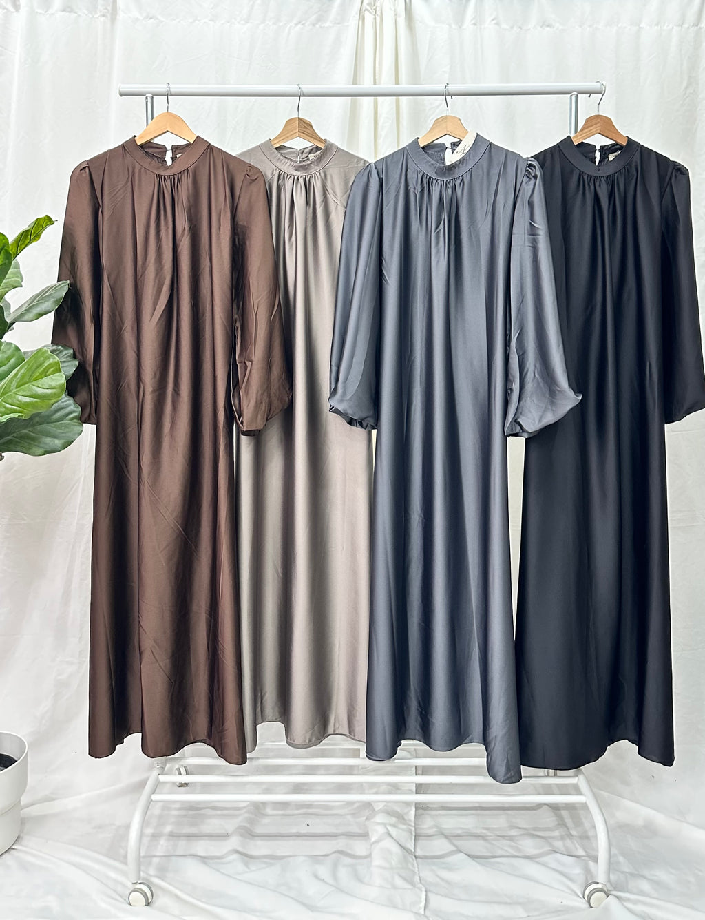 Satin Tie Back Dress - Faiza's Closet 