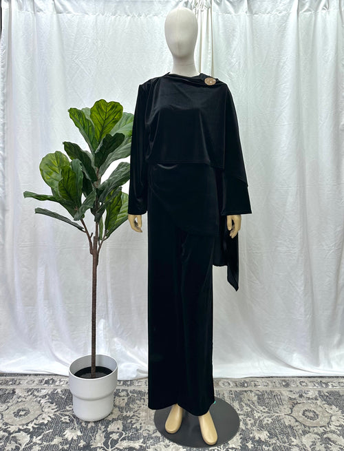 Velvet Coord with Scarf Attached - Faiza's Closet 