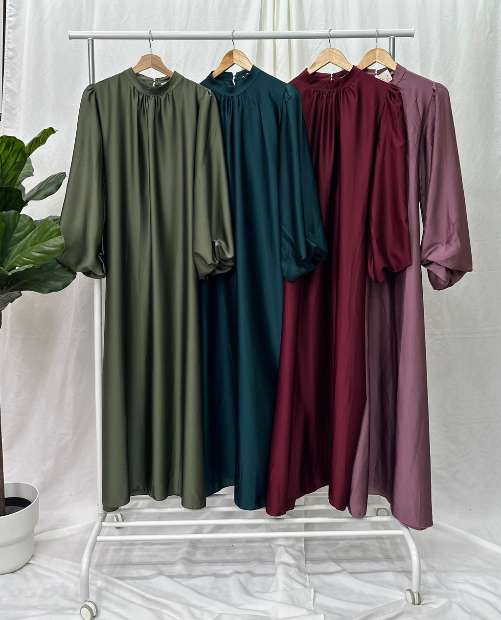 Satin Tie Back Dress - Faiza's Closet 