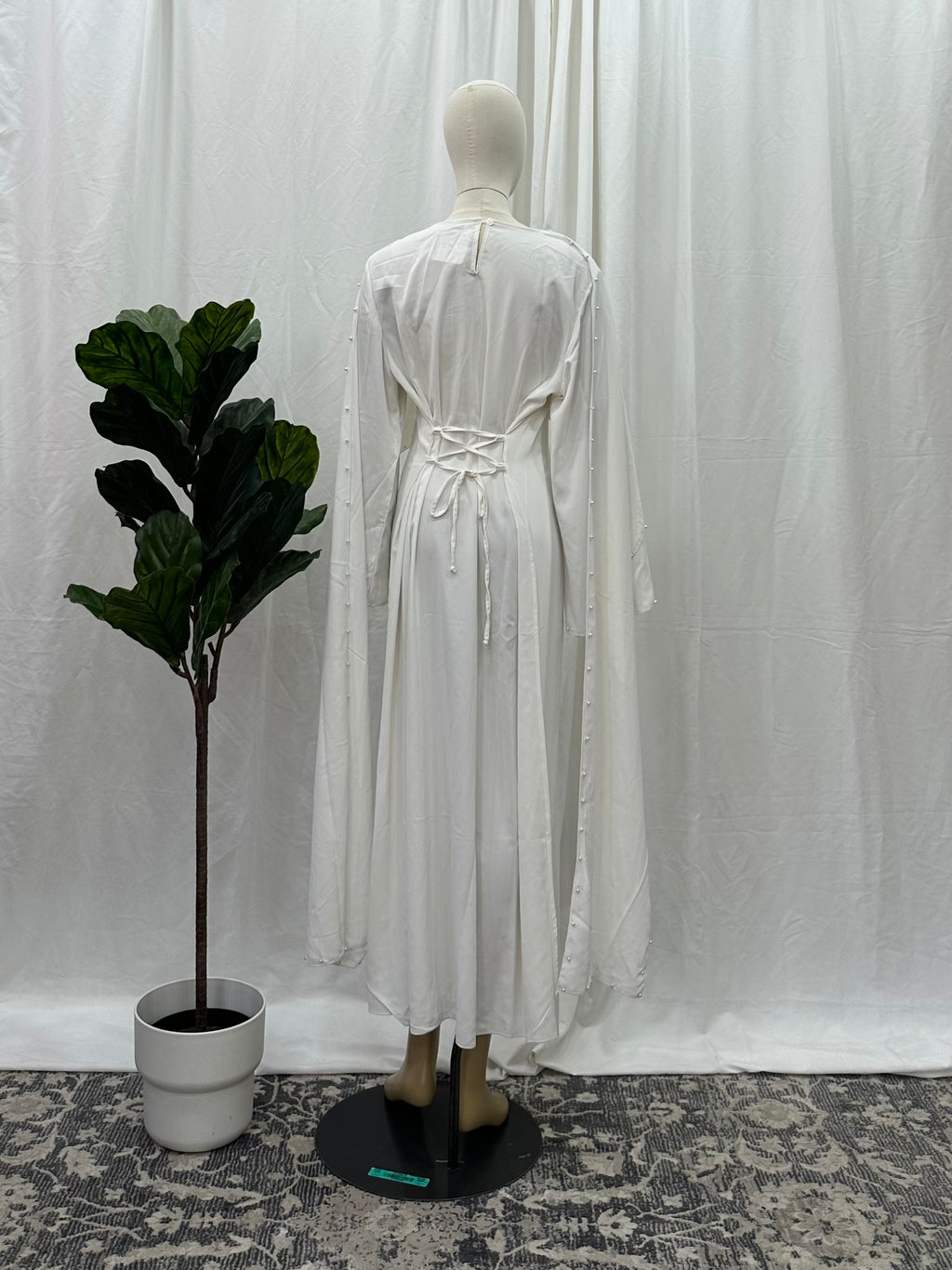 Pearl Scarf Dress with Backtie - Faiza's Closet 