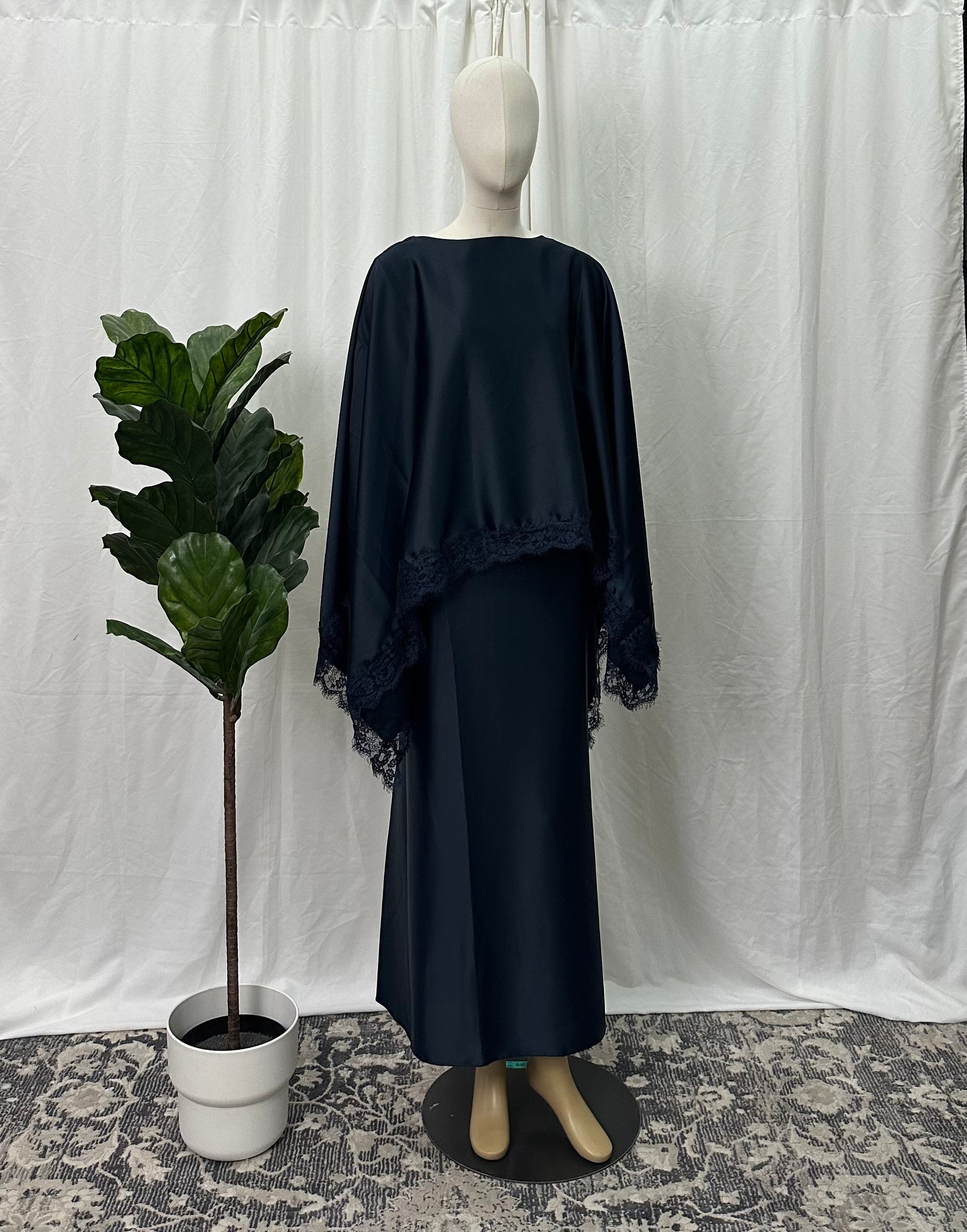 Lace Cape Dress - Faiza's Closet 