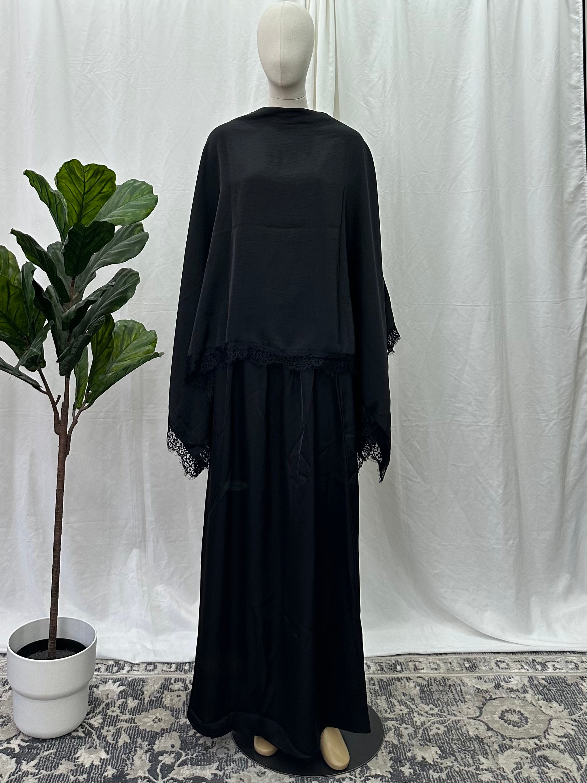 Cape Lace Skirt Set - Faiza's Closet 