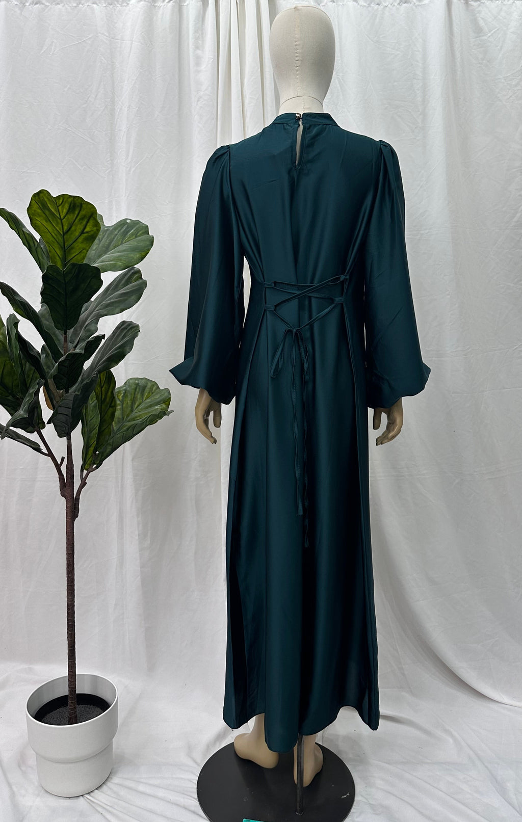 Satin Tie Back Dress - Faiza's Closet 