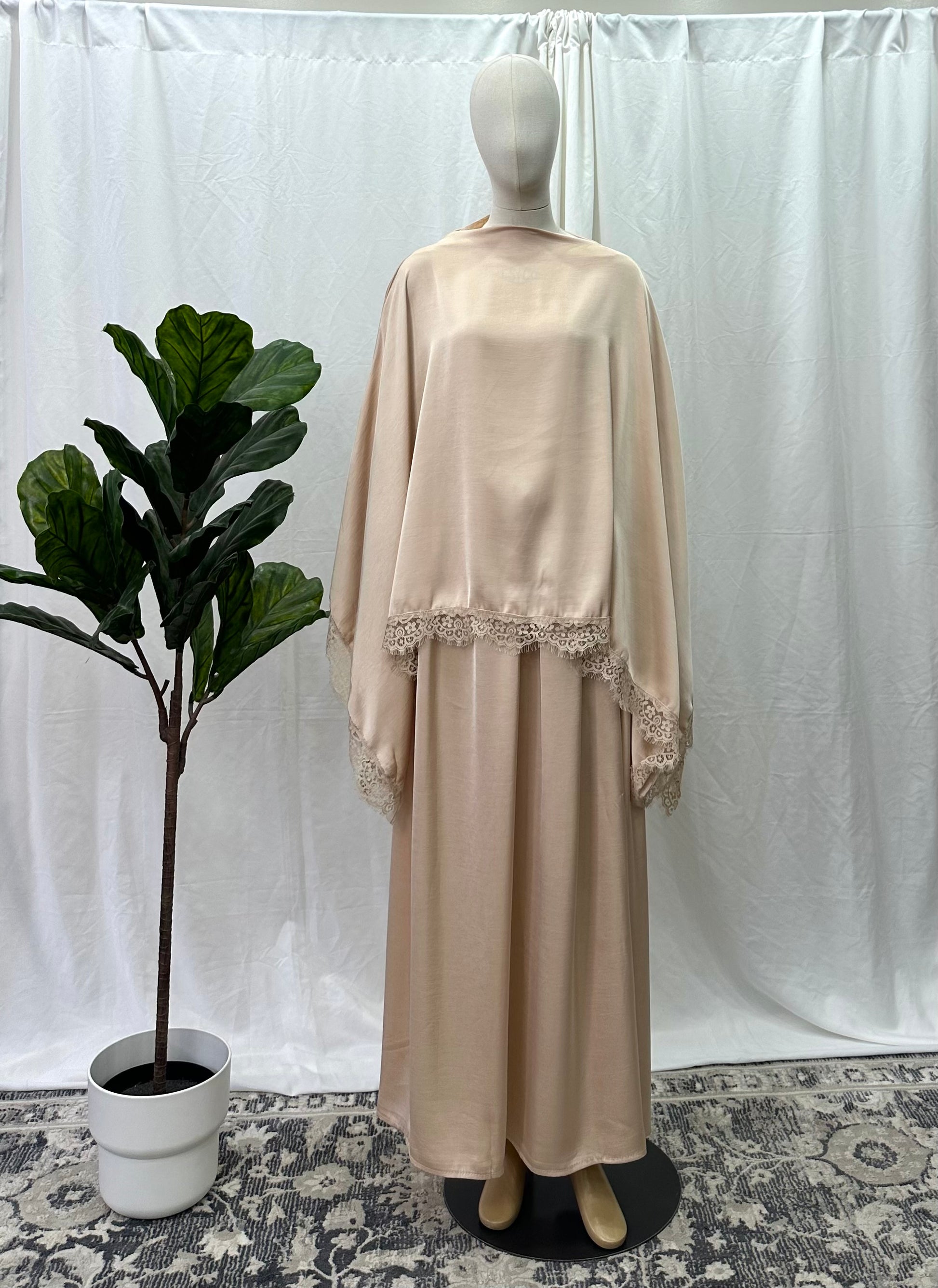 Cape Lace Skirt Set - Faiza's Closet 