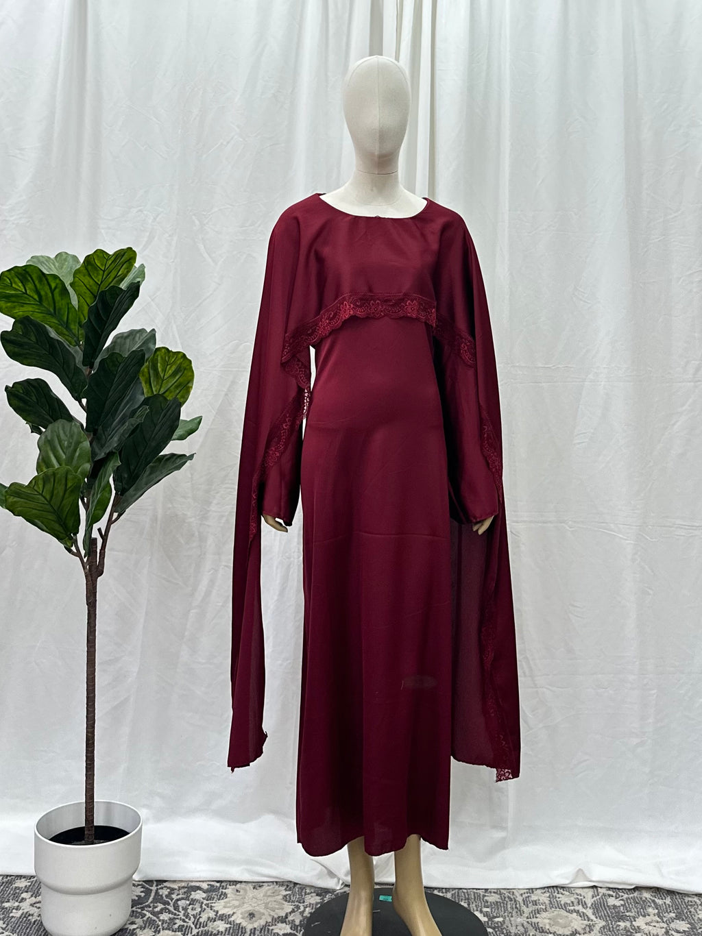 Lace Cape Dress - Faiza's Closet 