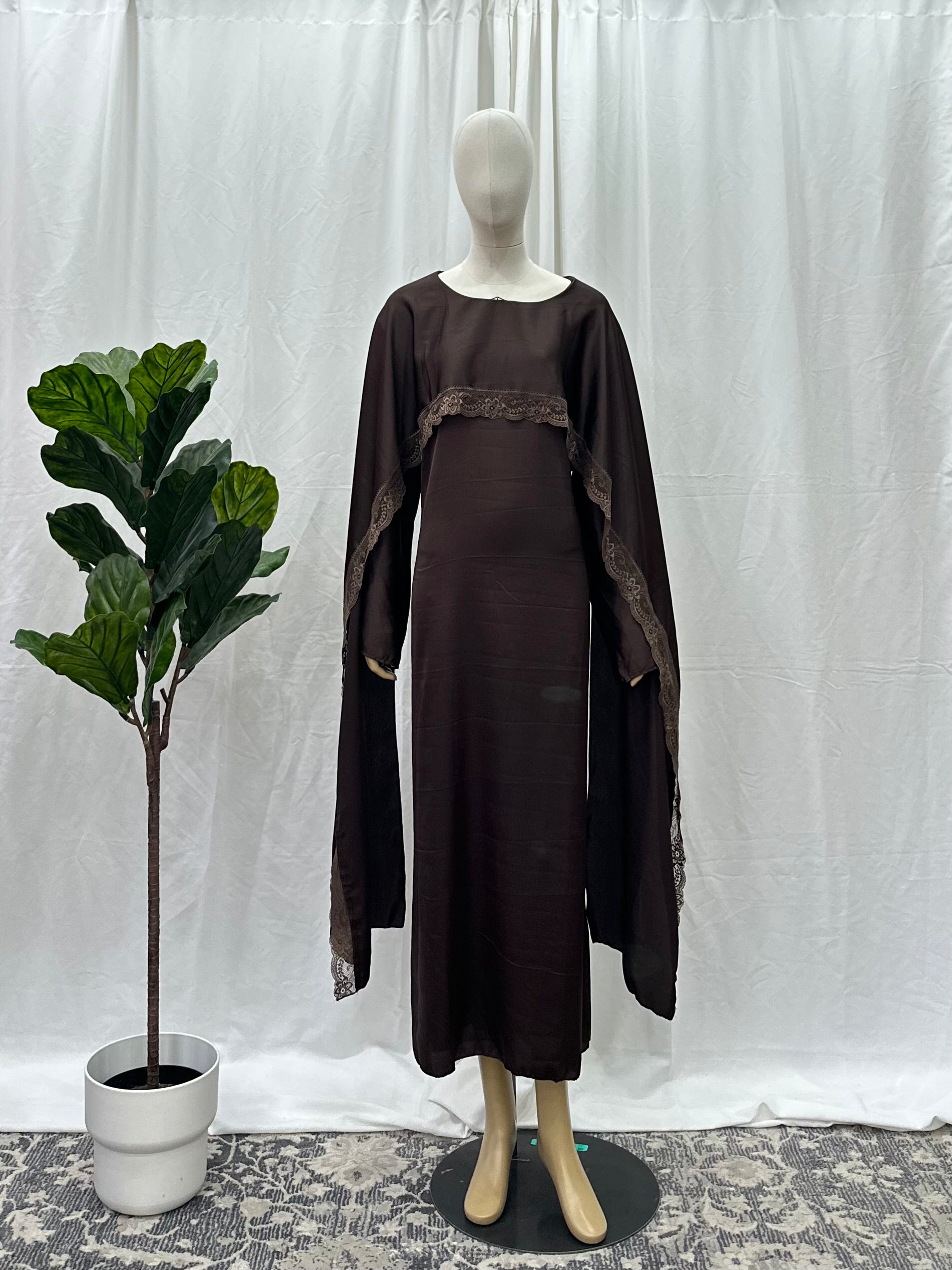 Lace Cape Dress Brown / One size Lace Cape Dress Brown / One size