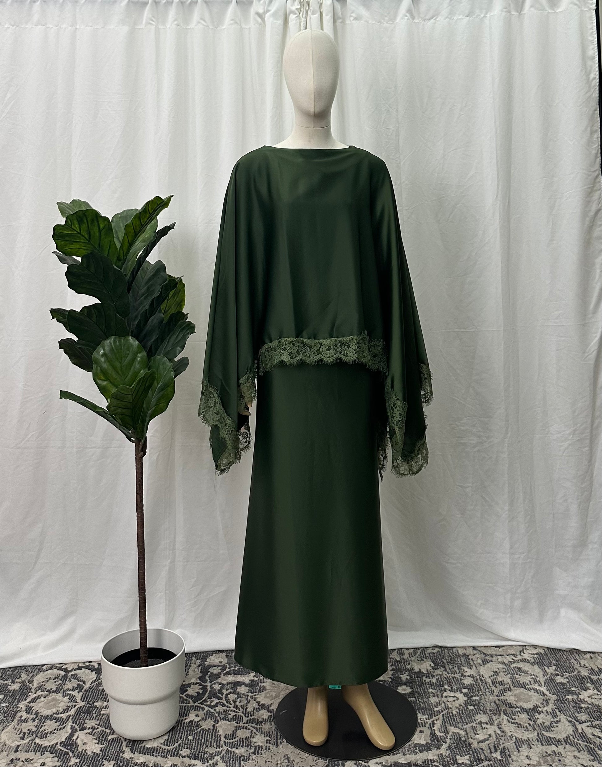 Lace Cape Dress - Faiza's Closet 