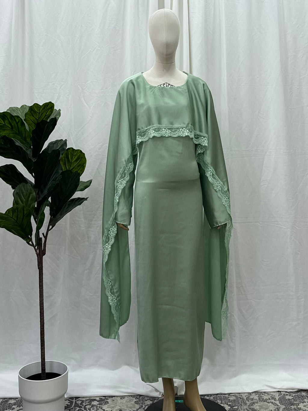 Lace Cape Dress - Faiza's Closet 