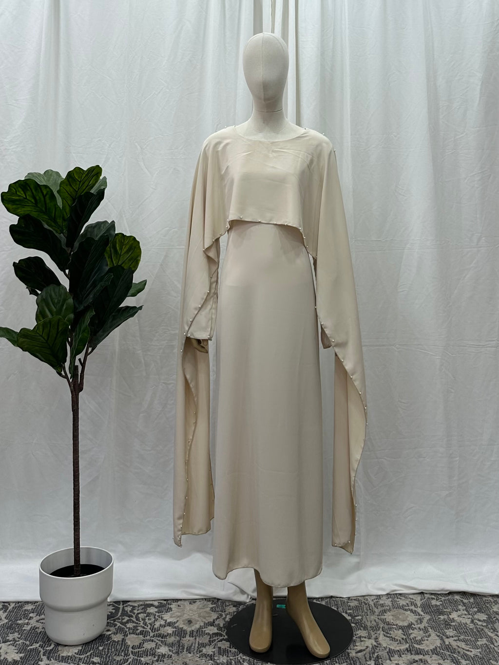 Pearl Scarf Dress with Backtie - Faiza's Closet 
