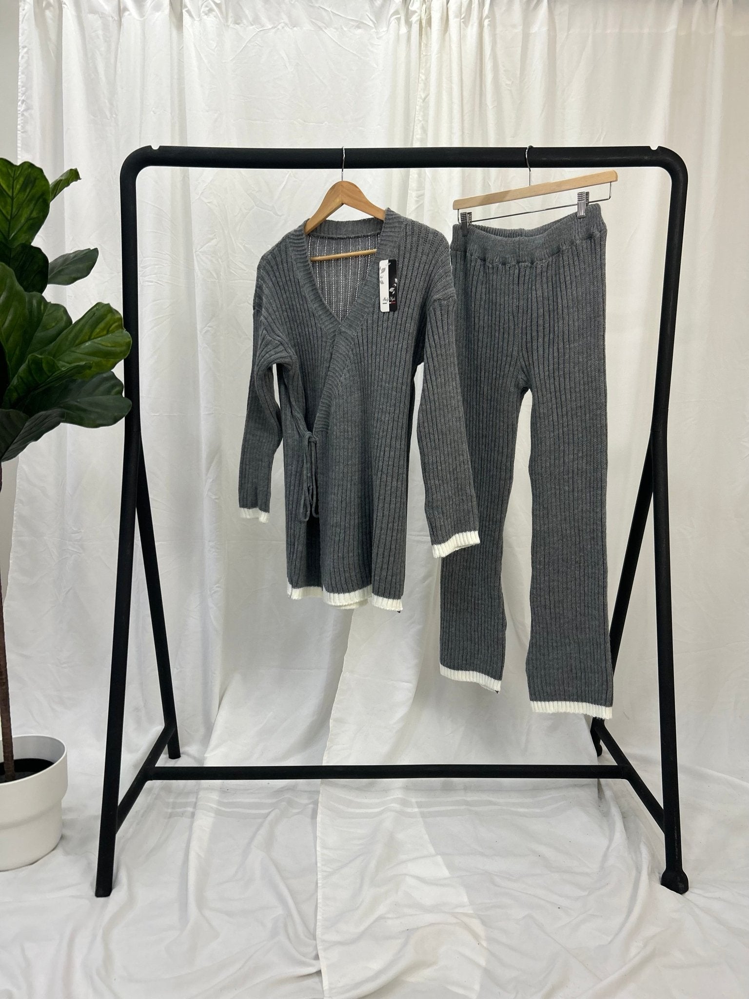 Wrap Knit Coord Set - Faiza's Closet 