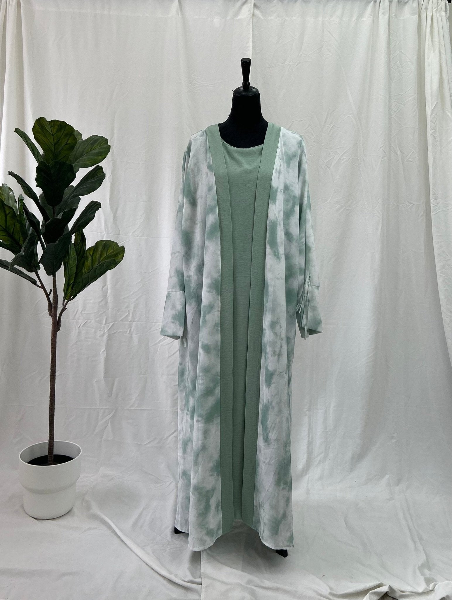 Marble Two Piece Abaya - Faiza's Closet 