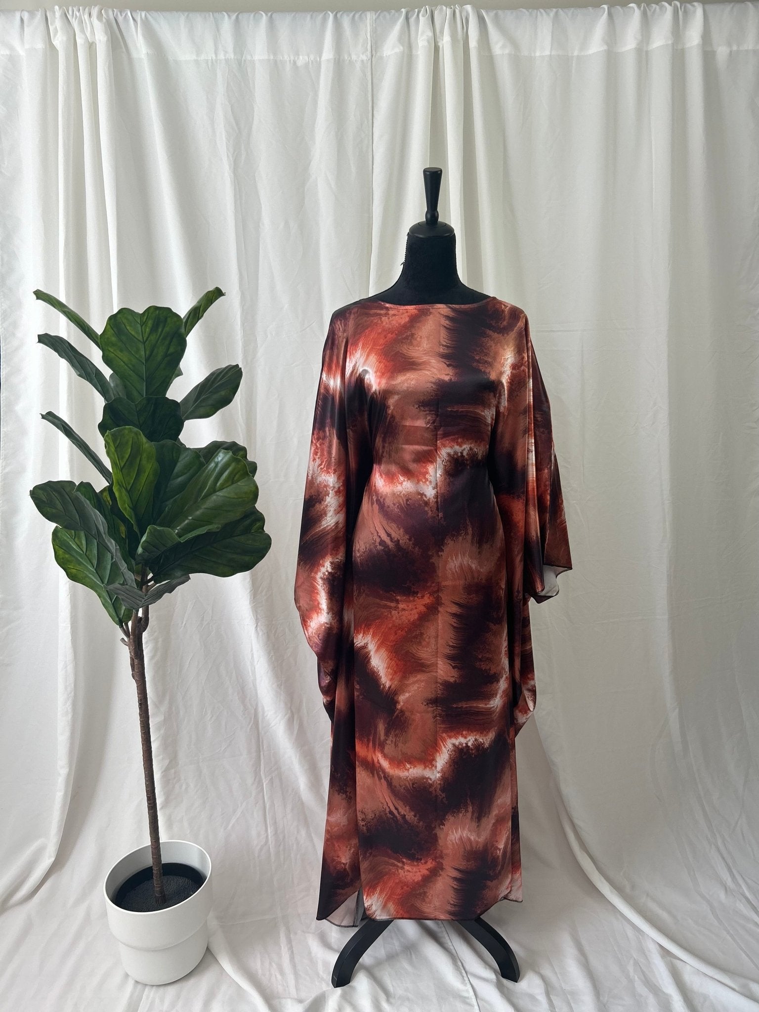 Orange Kaftan - Faiza's Closet 