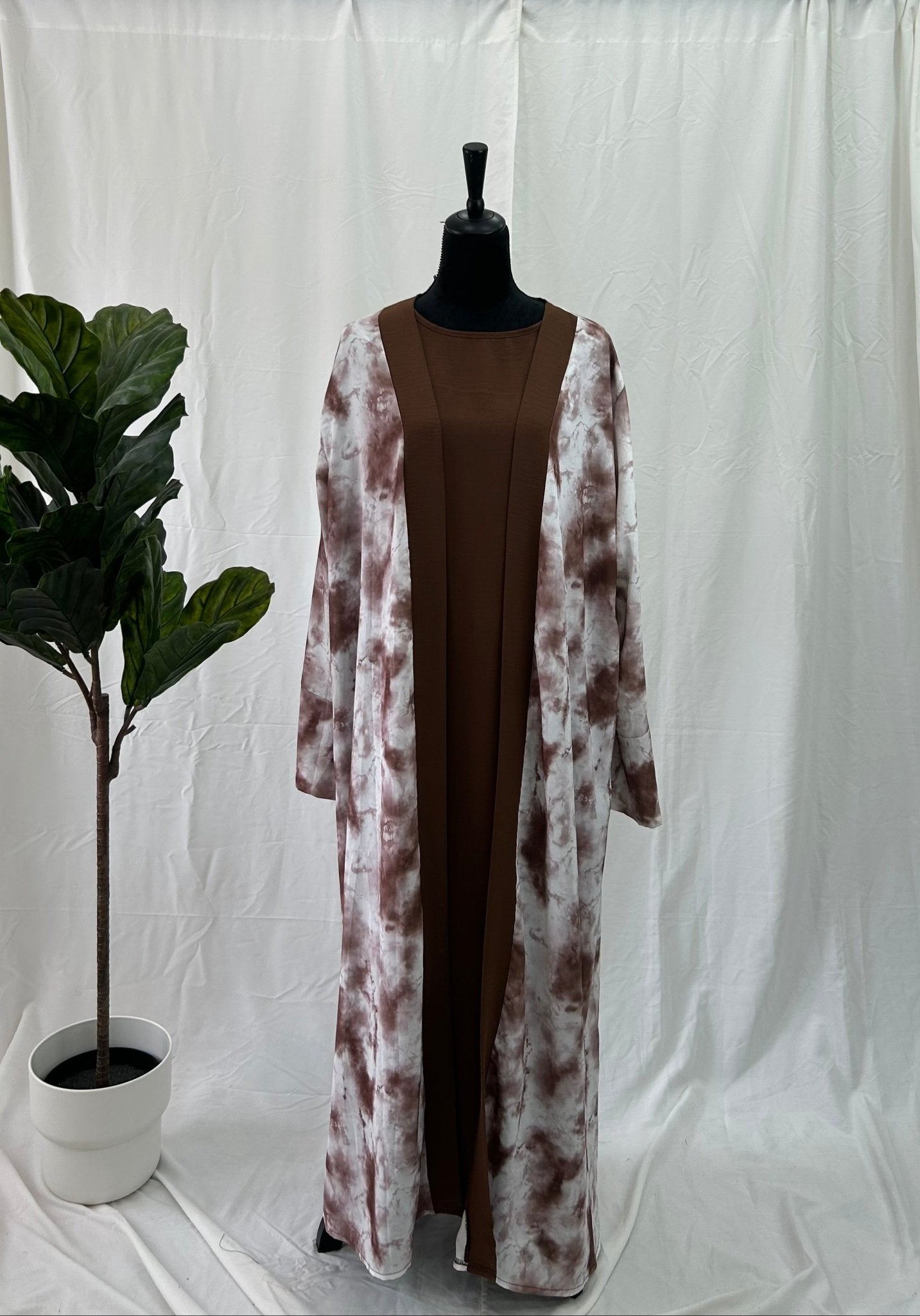 Marble Two Piece Abaya - Faiza's Closet 