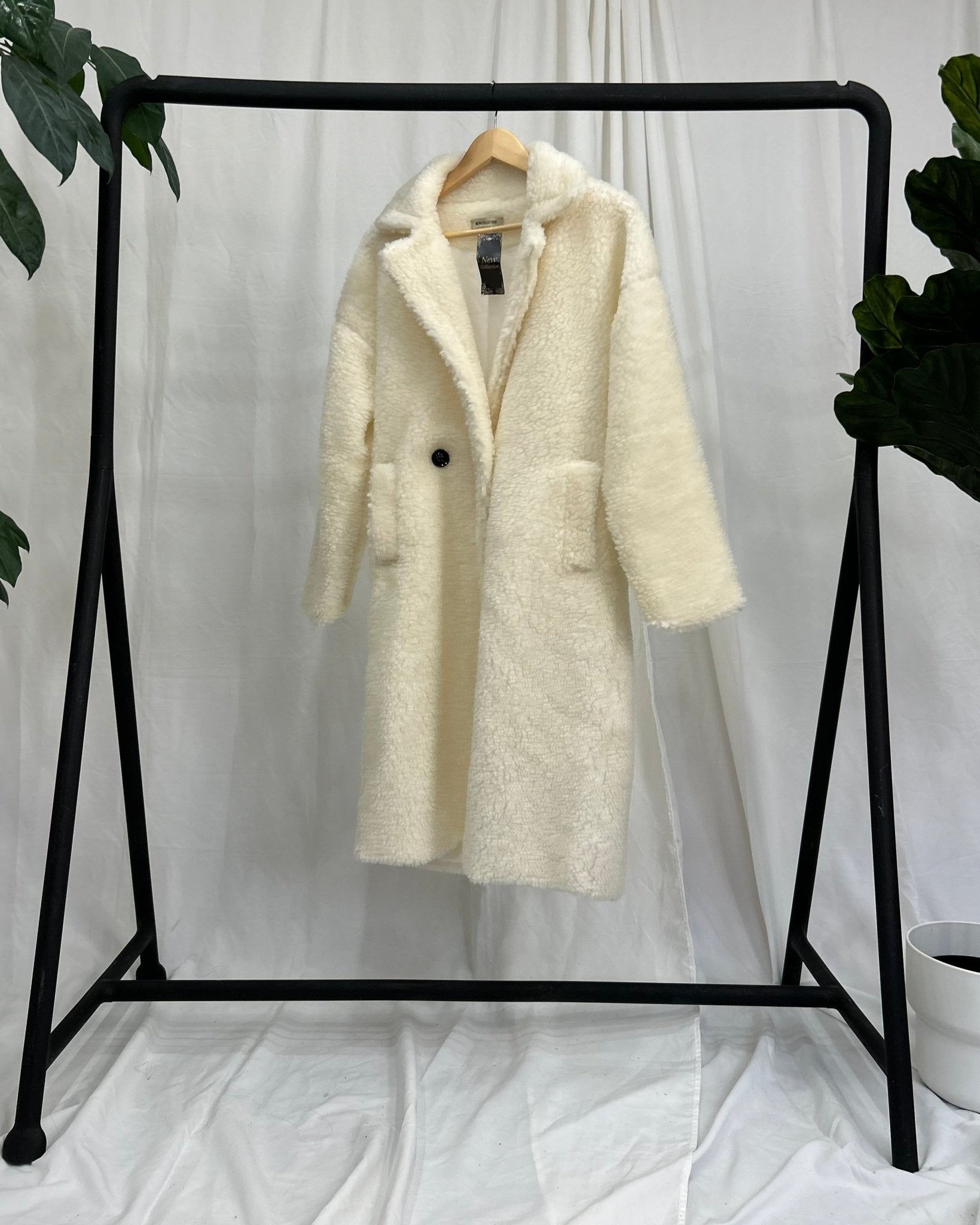 Cream Teddy Coat - Faiza's Closet 