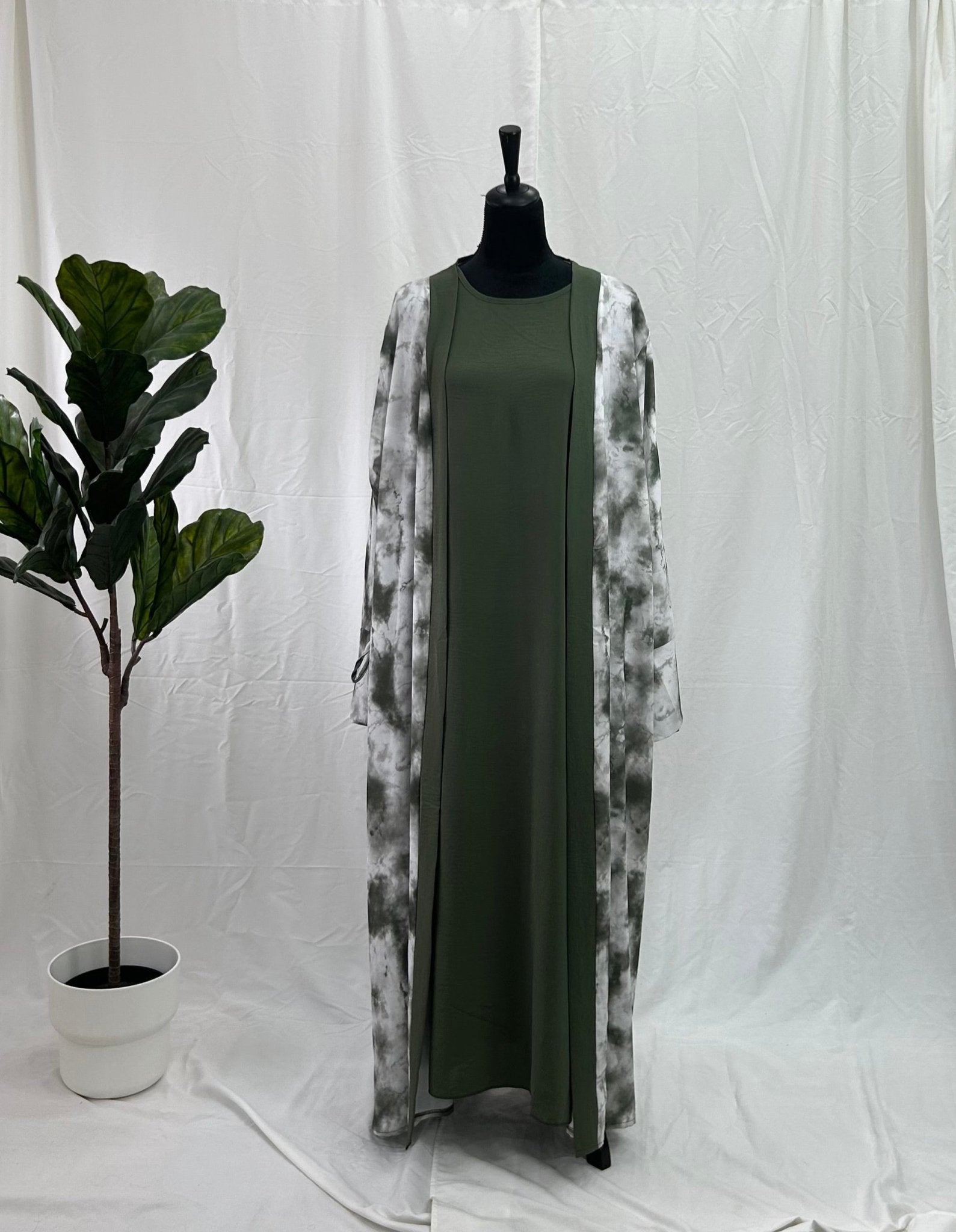 Marble Two Piece Abaya - Faiza's Closet 