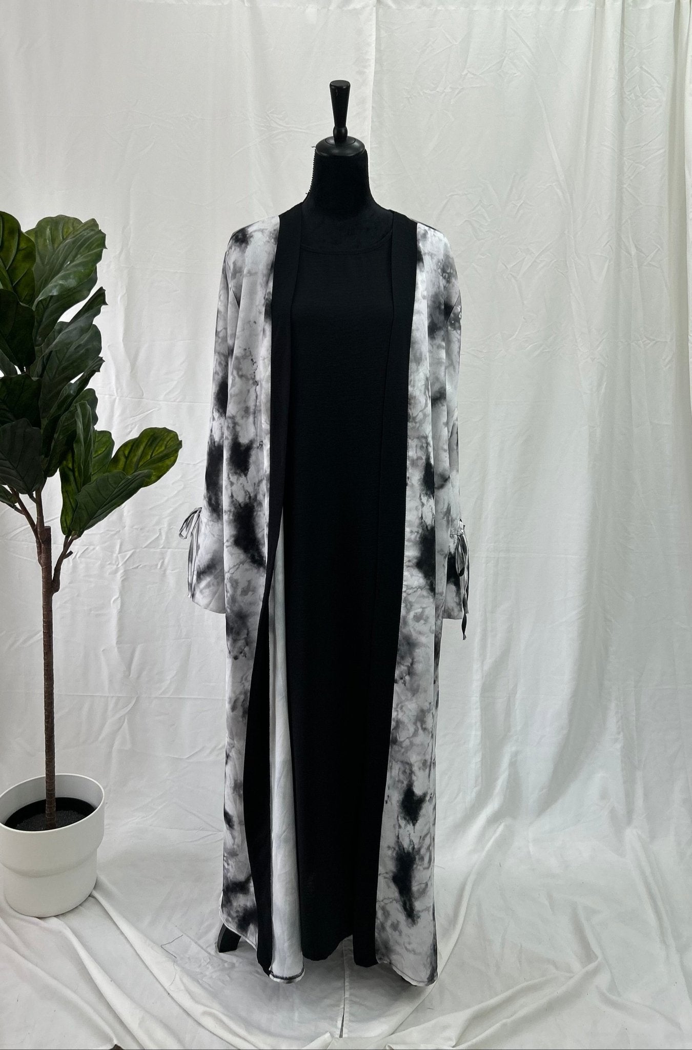 Marble Two Piece Abaya - Faiza's Closet 