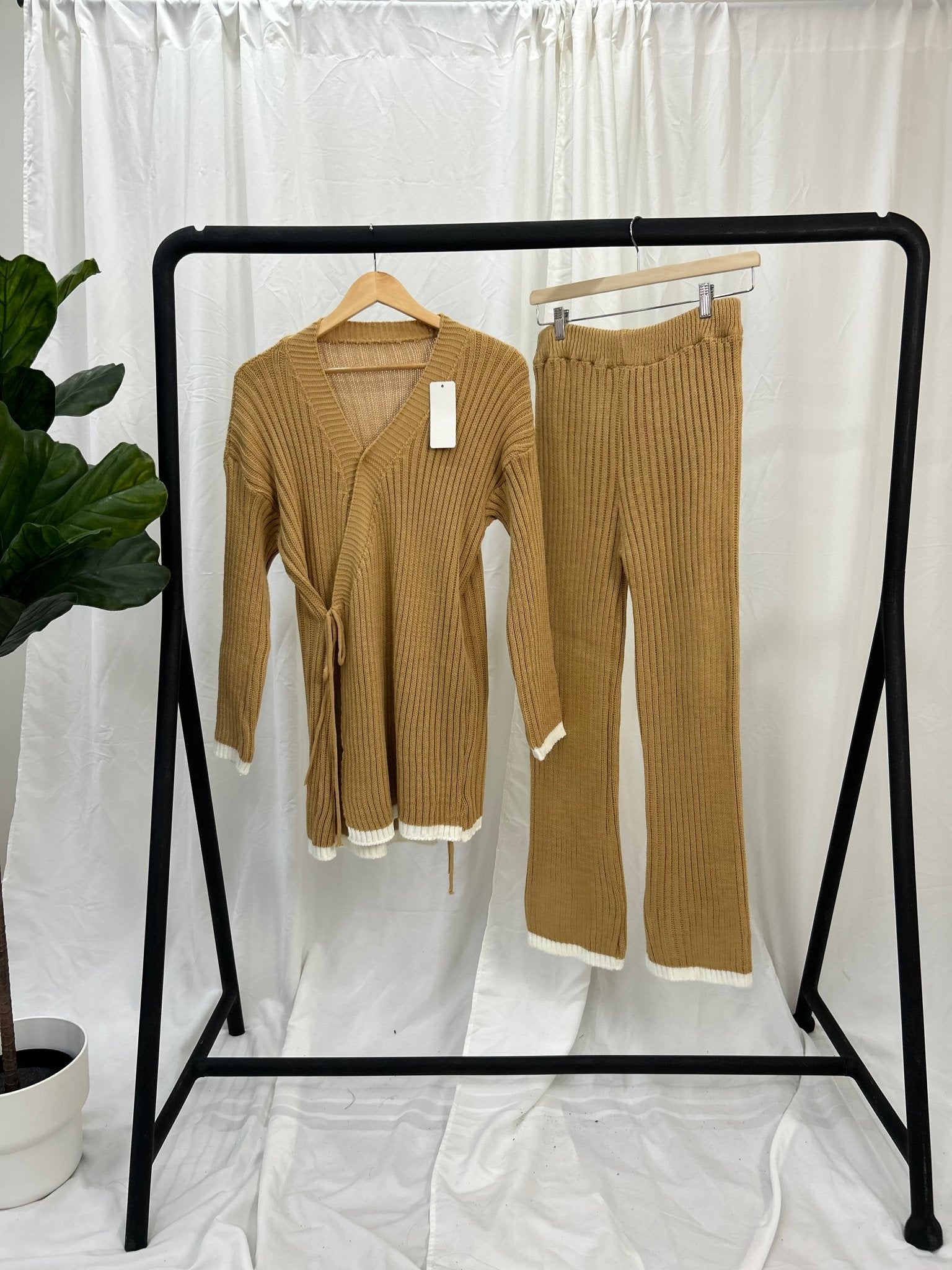 Wrap Knit Coord Set - Faiza's Closet 